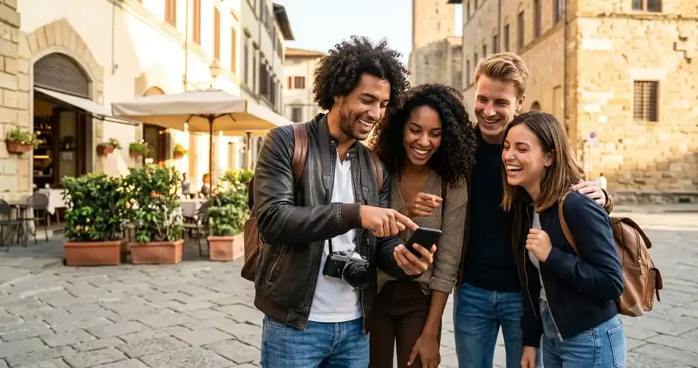 Friends reviewing shared expenses together after a group trip